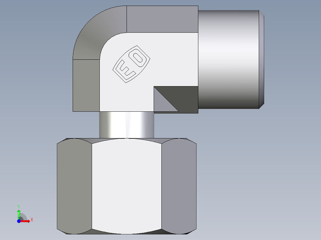 卡套式工业通用硬管接头EO_Standpipe_elbow_EVW10SOMDCF前视图