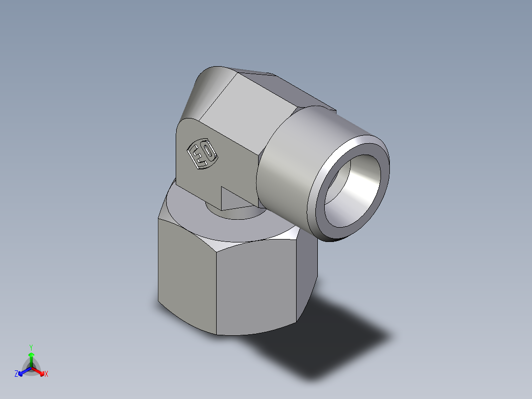 卡套式工业通用硬管接头EO_Standpipe_elbow_EVW10SOMDCF正等轴测图