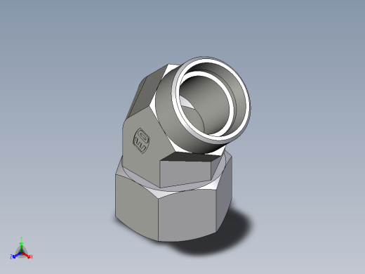 卡套式工业通用硬管接头EO_Swivel_nut_45_deg_elbow_EV28LOMDCF