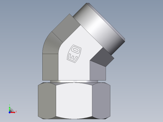卡套式工业通用硬管接头EO_Swivel_nut_45_deg_elbow_EV28LOMDCF前视缩略图