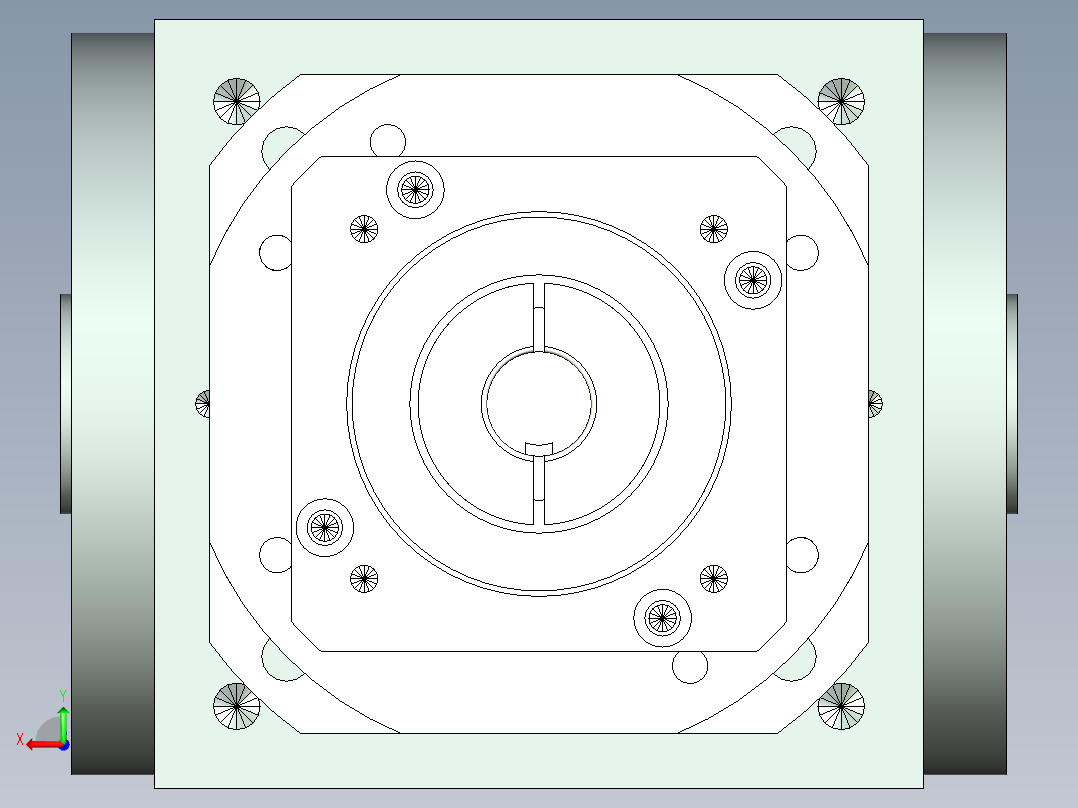 换向器25PW140双孔 PLX120-L2 19-70-90-M6.stp后视图