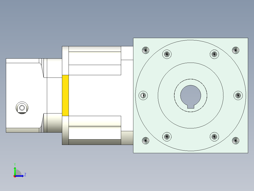 换向器25PW140双孔 PLX120-L2 19-70-90-M6.stp左视图