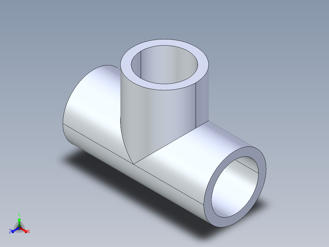 CPVC管件01-Sch80_Tee_SxSxS_9801-007_0.75in主视图