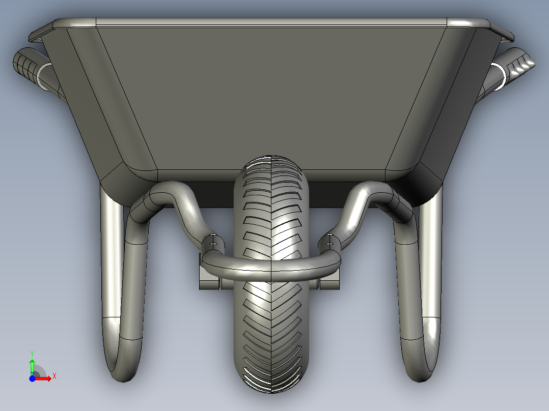 手推车独轮推车前视图
