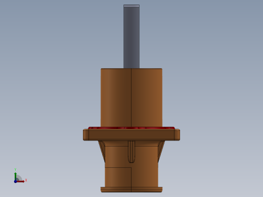 正极-8.0单芯弯头连接器插座(IP67B)UL1500V（铜排螺纹孔）_大法兰-琥正前视缩略图