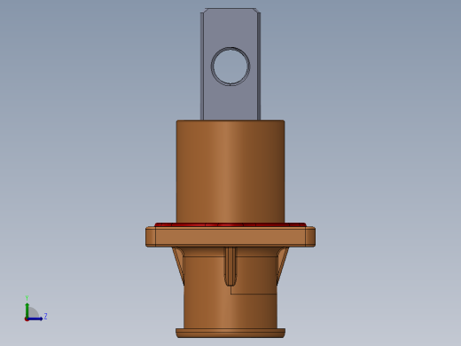 正极-8.0单芯弯头连接器插座(IP67B)UL1500V（铜排螺纹孔）_大法兰-琥正左视缩略图