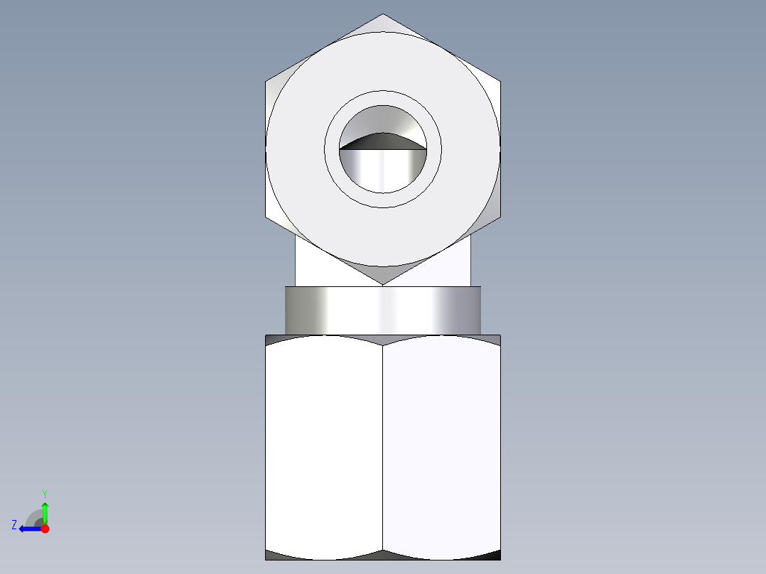 卡套式工业通用硬管接头EO_Union_elbow_W06LL71右视图