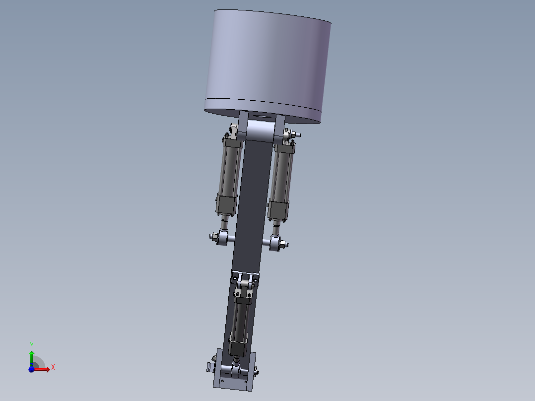 液压机械手sw14可编辑+cad+说明书 （毕业设计）前视图