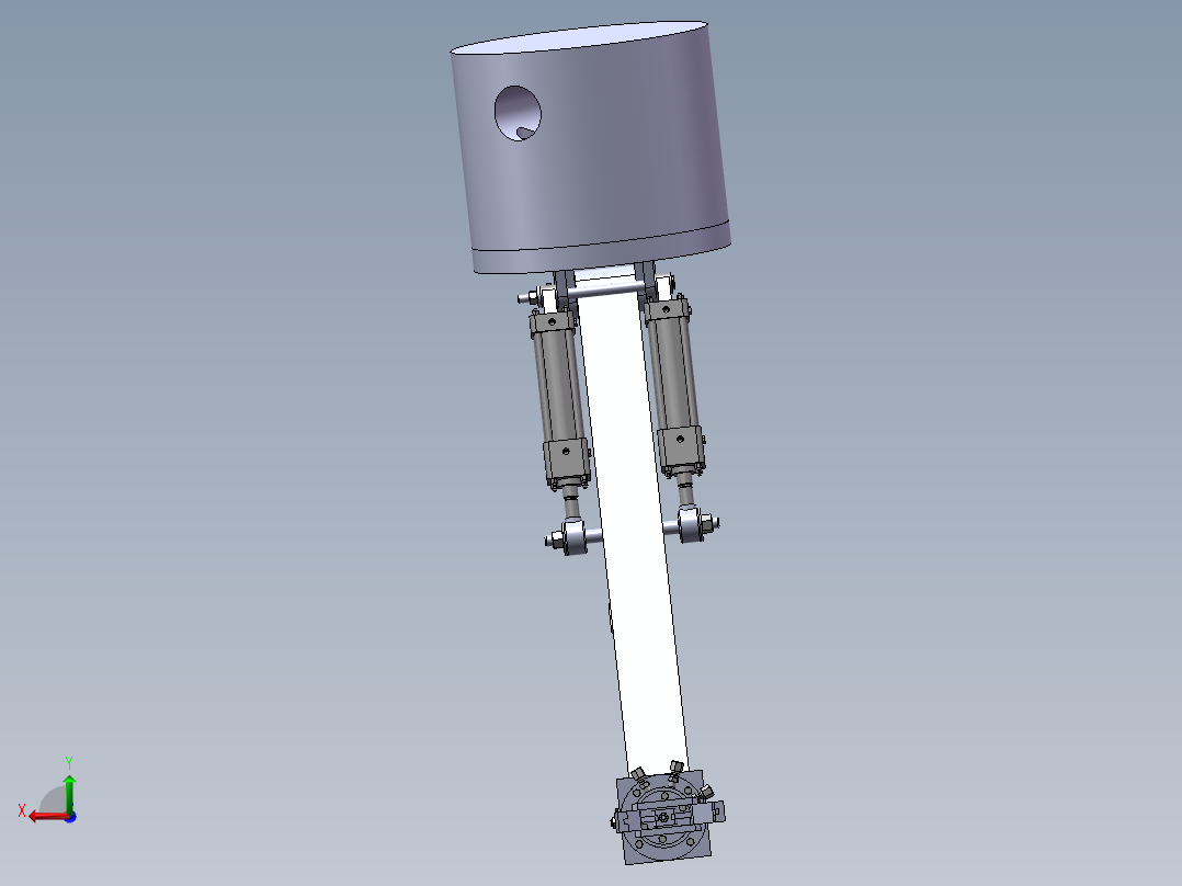 液压机械手sw14可编辑+cad+说明书 （毕业设计）后视图