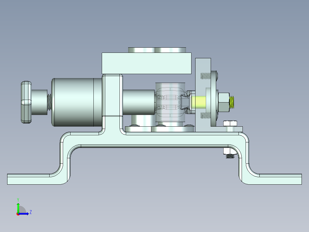 气门摇臂轴钻18-16孔夹具三维图左视图
