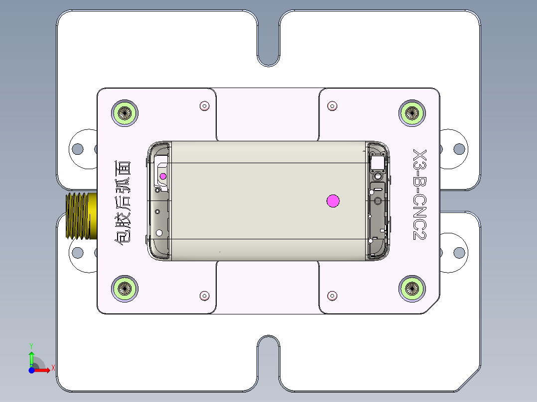 X3-B-笔记本CNC工装夹具三维模型CNC2-1010前视图