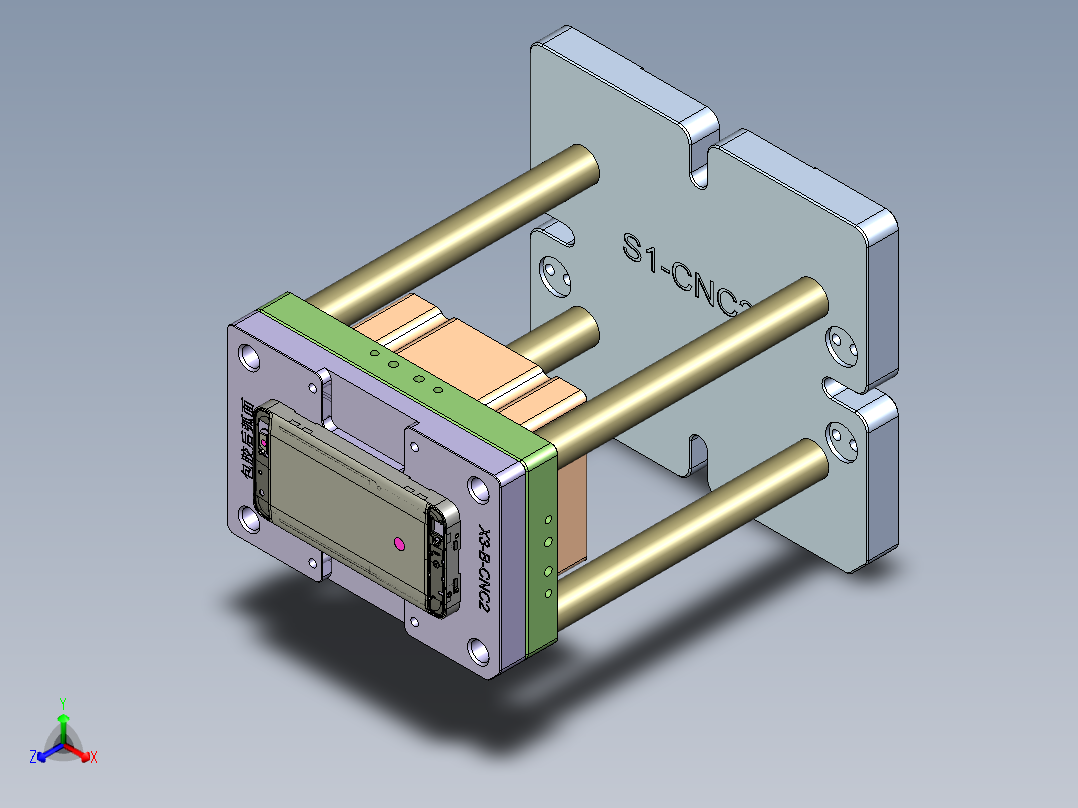 X3-B-笔记本CNC工装夹具三维模型CNC2-1010正等轴测图