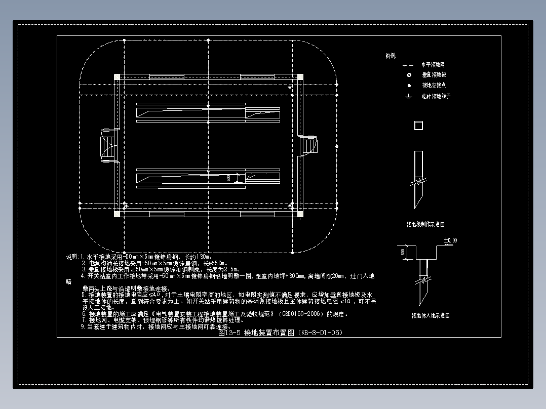 图13-5 接地装置布置图（KB-8-D1-05）