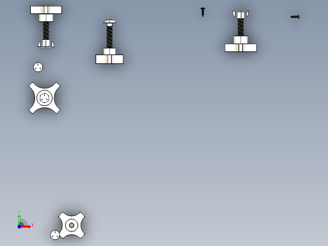 B2004587-木工除尘罩滚轮支架前视图