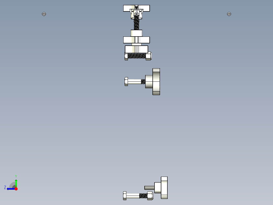 B2004587-木工除尘罩滚轮支架右视图