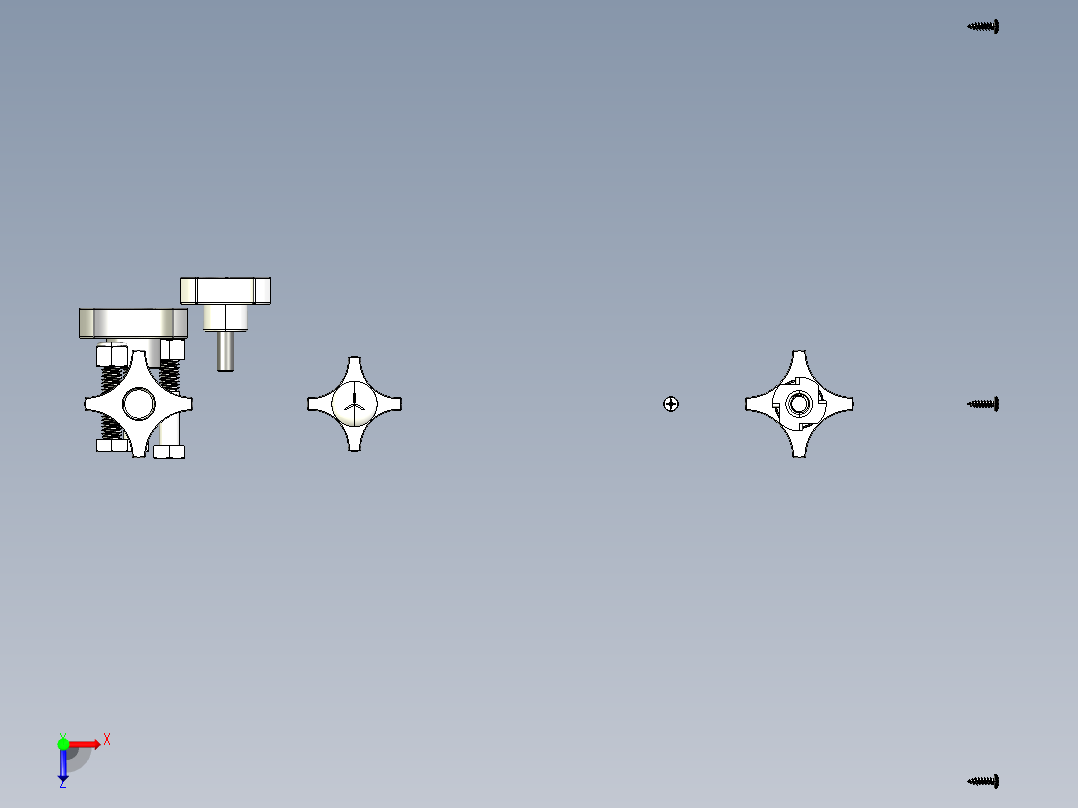 B2004587-木工除尘罩滚轮支架俯视图