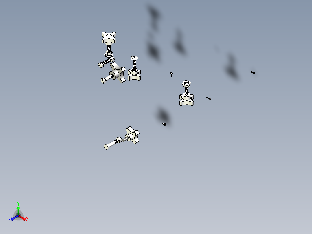 B2004587-木工除尘罩滚轮支架正等轴测图
