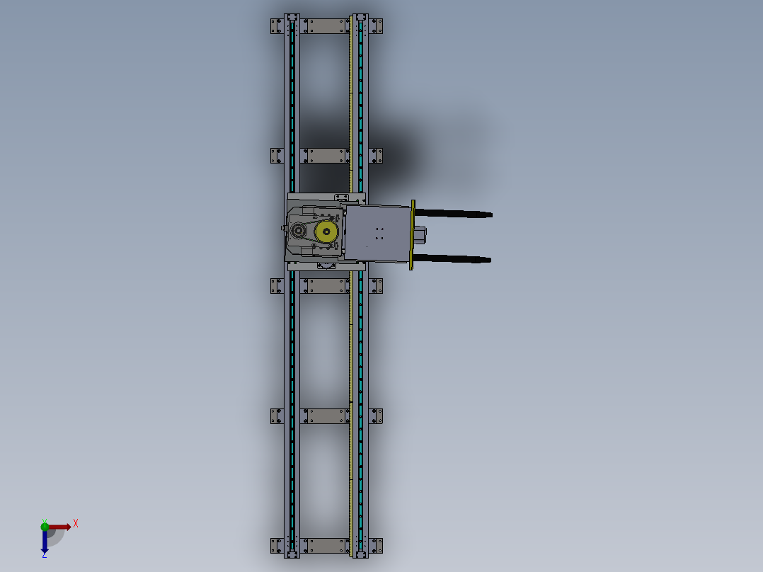 自动仓库物流升降机  sw20俯视图