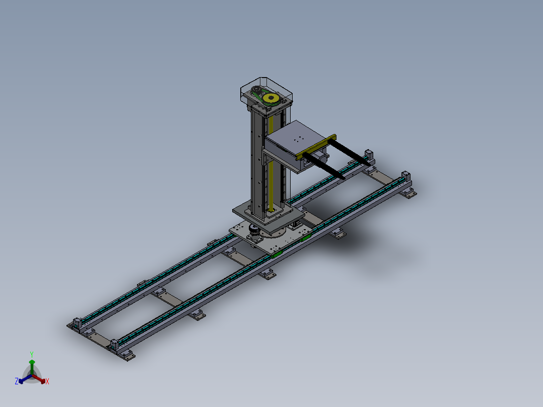 自动仓库物流升降机  sw20正等轴测图