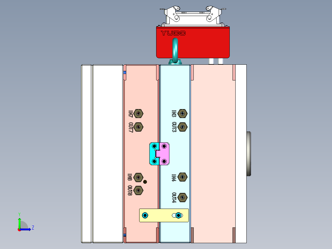西门子烟感PCB固定中框模具左视图