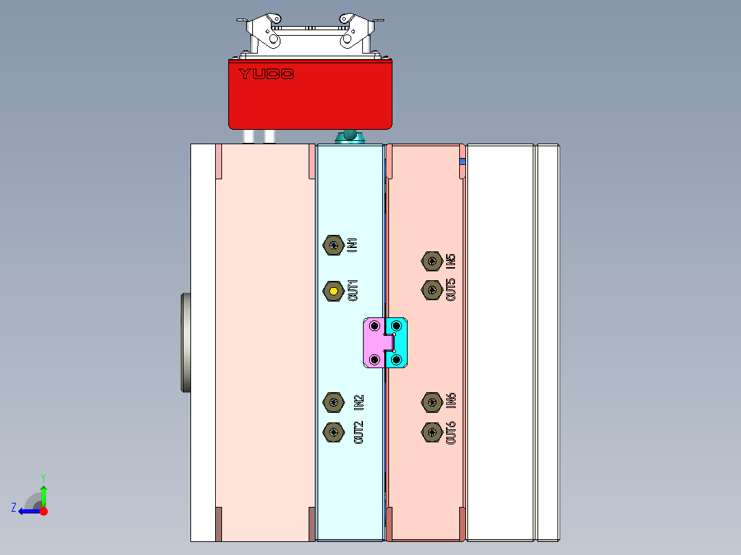西门子烟感PCB固定中框模具右视图