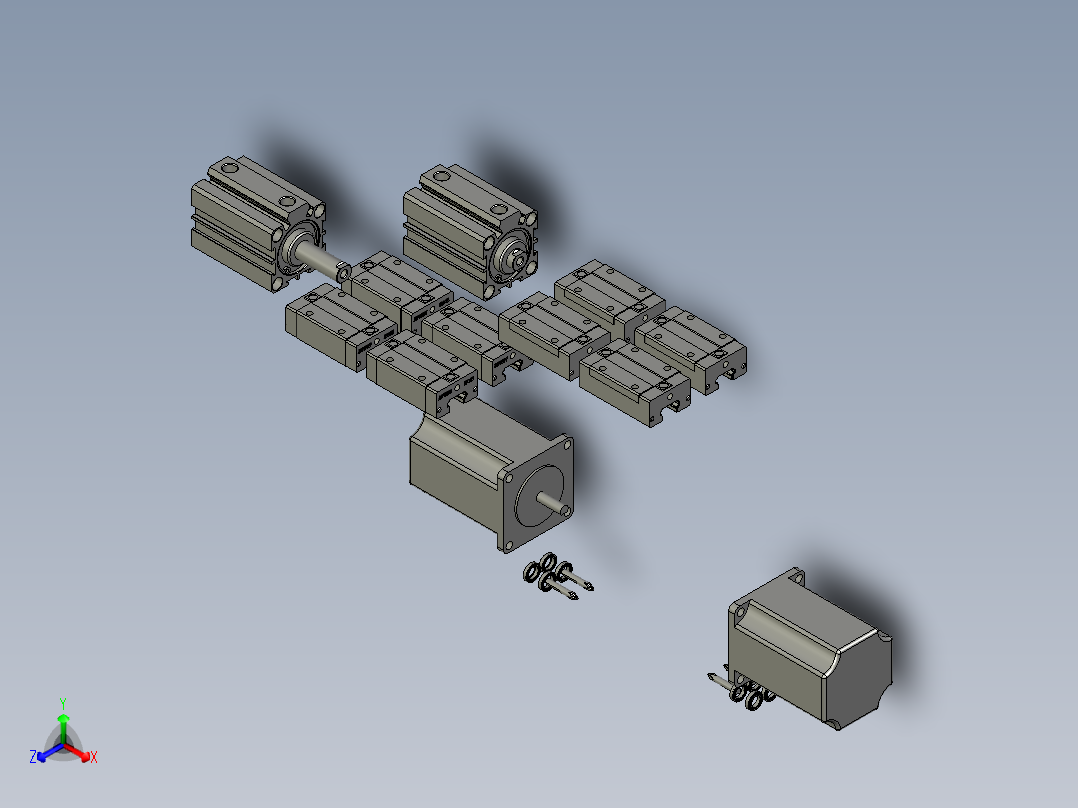 M4锁螺丝机构正等轴测图