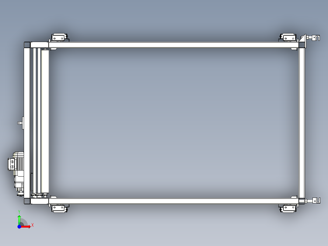 非标滚筒输送倍速线体设计前视图