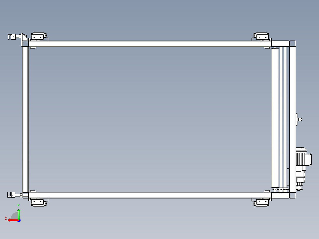 非标滚筒输送倍速线体设计后视图