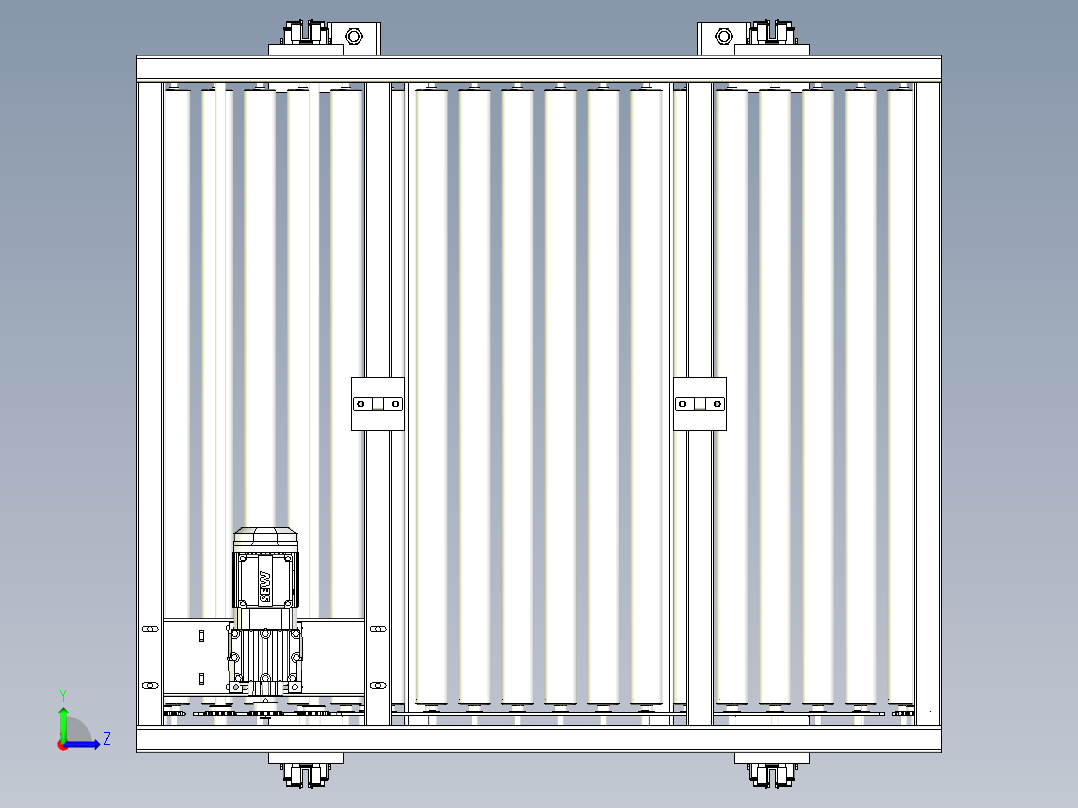 非标滚筒输送倍速线体设计左视图
