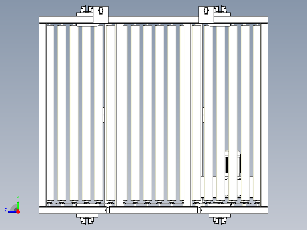 非标滚筒输送倍速线体设计右视图