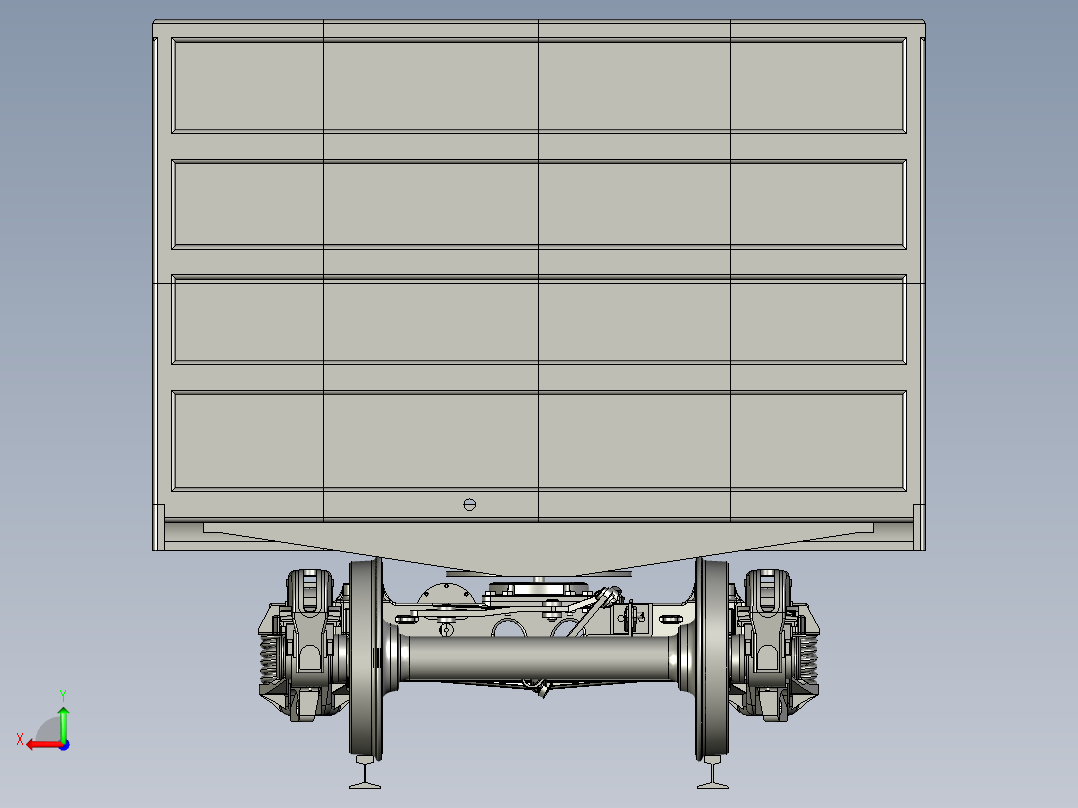 浴盆式运煤专用敞车后视图