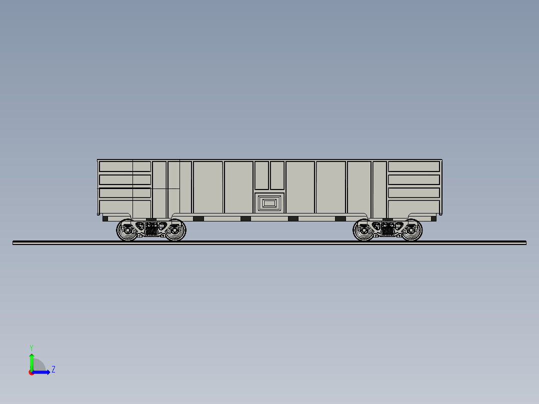 浴盆式运煤专用敞车左视图