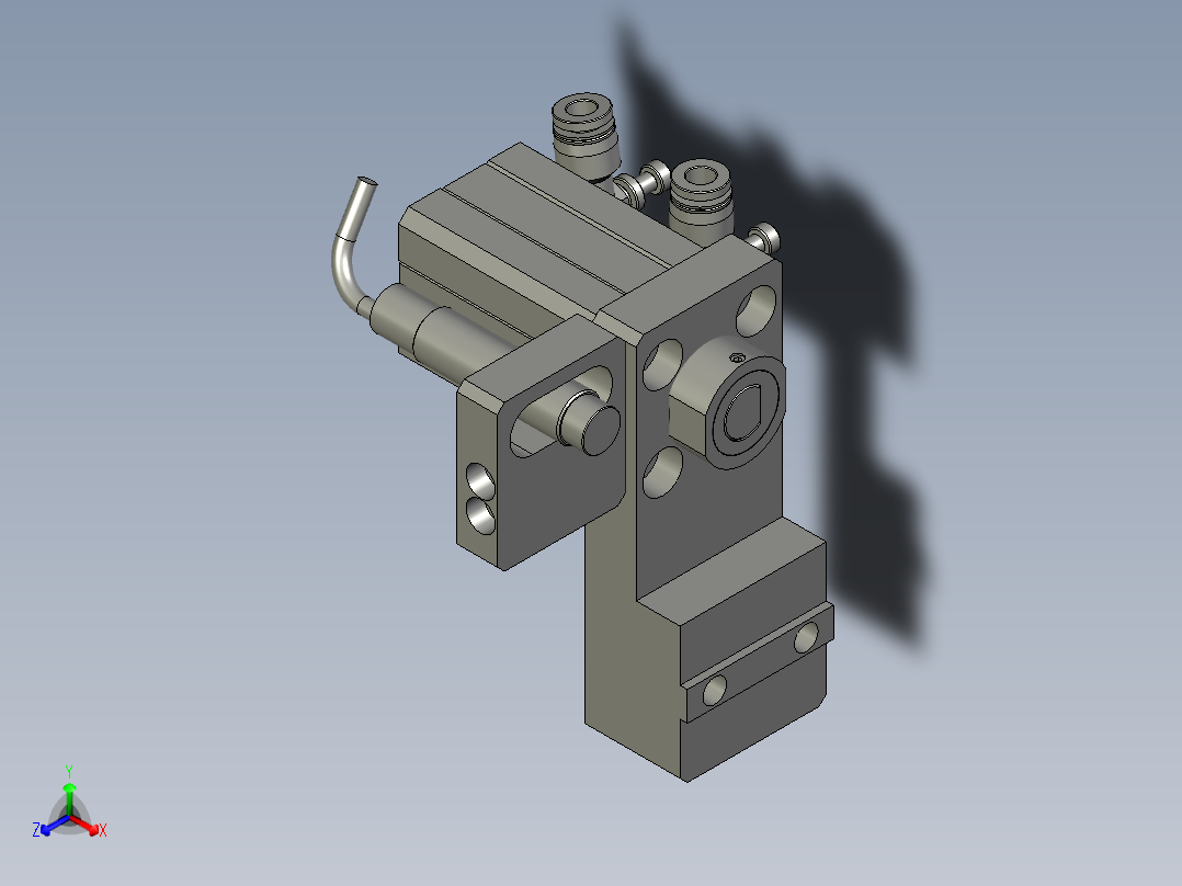 竖拉阻挡正等轴测图