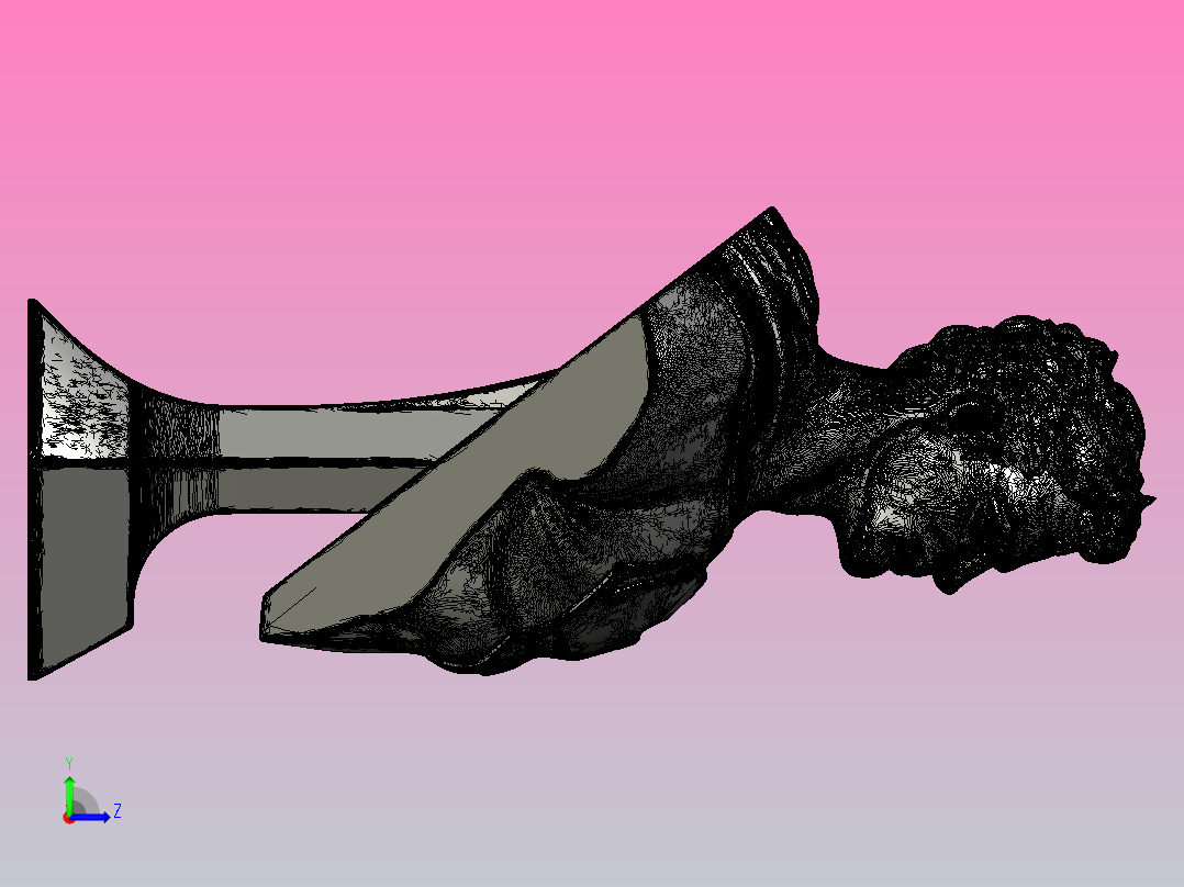 钢铁半身像左视图