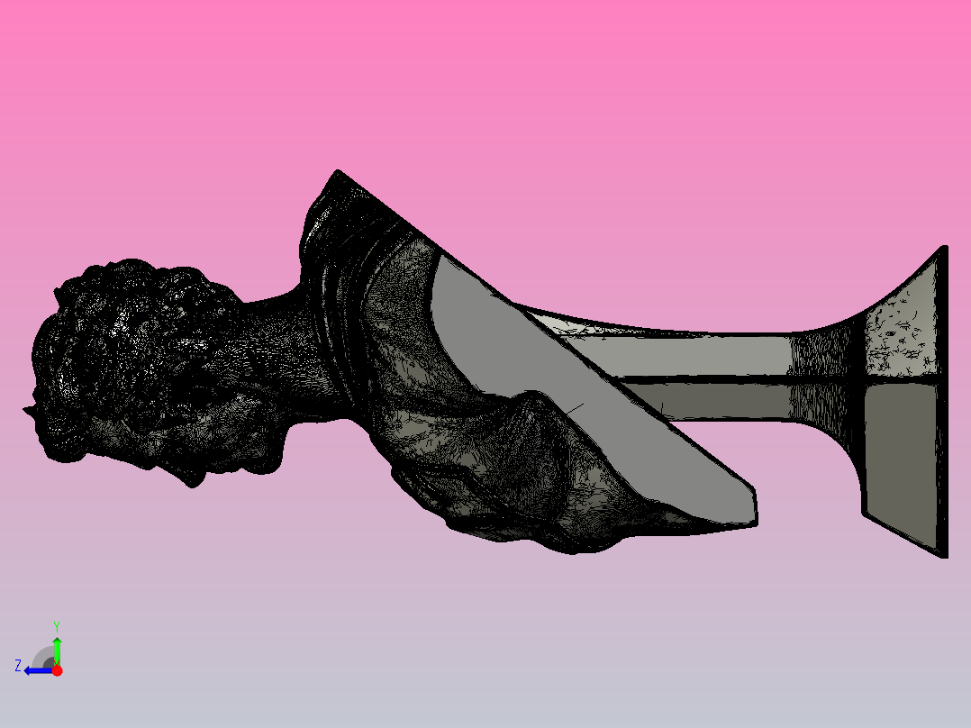 钢铁半身像右视图