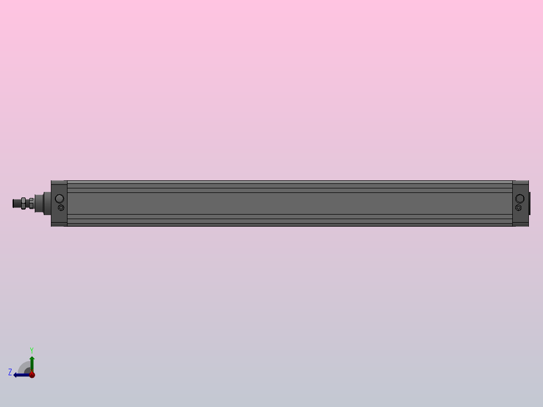 SE标准复动型气缸SE 100×1000-S右视图