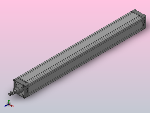SE标准复动型气缸SE 100×1000-S正等轴测缩略图