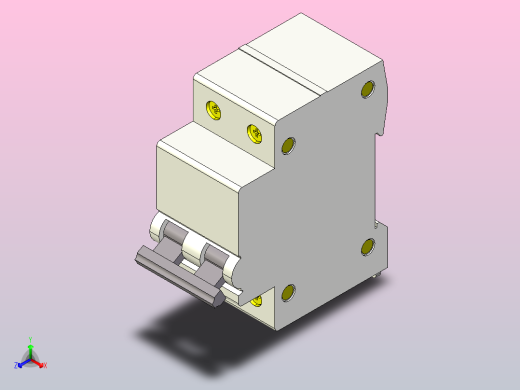 RDX65-63高分断小型断路器[RDX65-63-2P-C4A]正等轴测缩略图