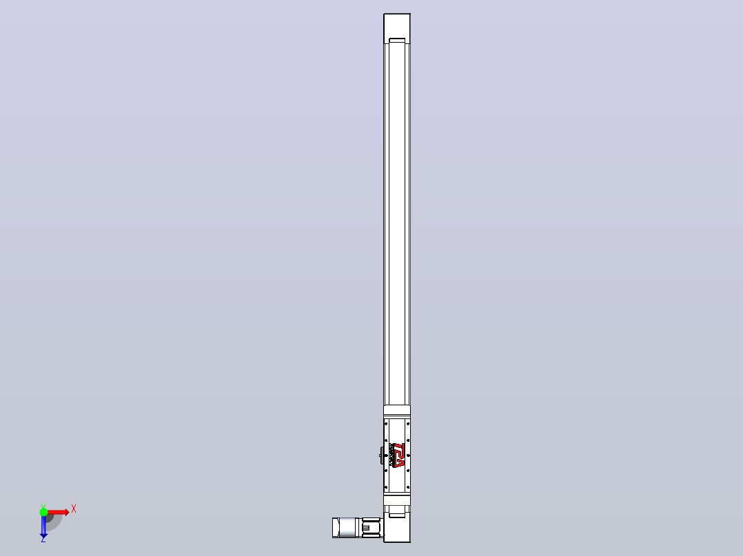 伺服电机集成皮带传动直线执行器TPA-OCB-80-140-L1050-DL-J60-N3俯视图