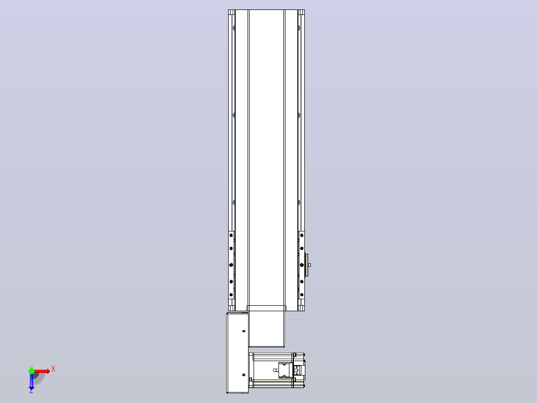 皮带直线轴半封闭可选导轨TPA-HNB-175D-140-L400-ML-C-P75-N3俯视图