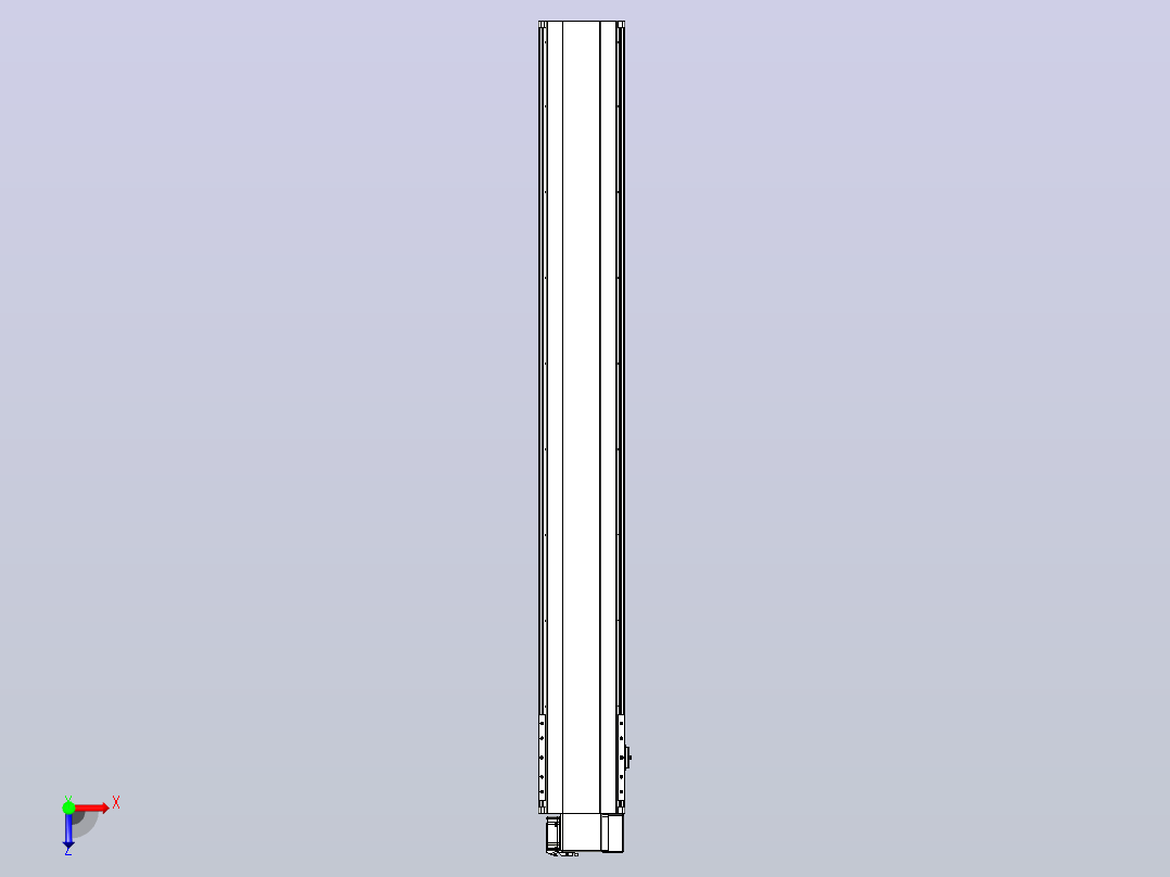 皮带直线轴半封闭可选导轨TPA-HNB-202D-140-L1500-RP-Y-P75-N3俯视图