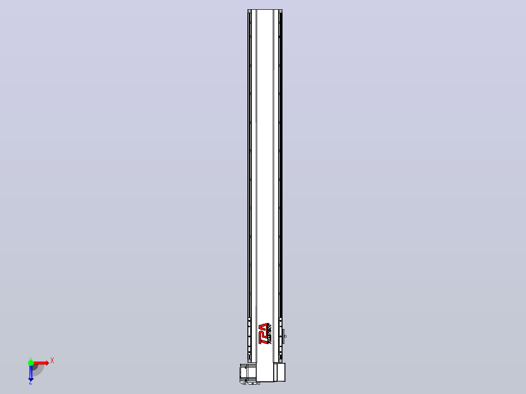 皮带直线轴半封闭可选导轨TPA-HNB-120D-110-L1000-RP-C-P40-N3俯视图