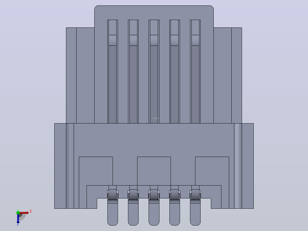 manifold_solid_brep_74303_1_1接口，插口，卡槽，网络插口俯视图