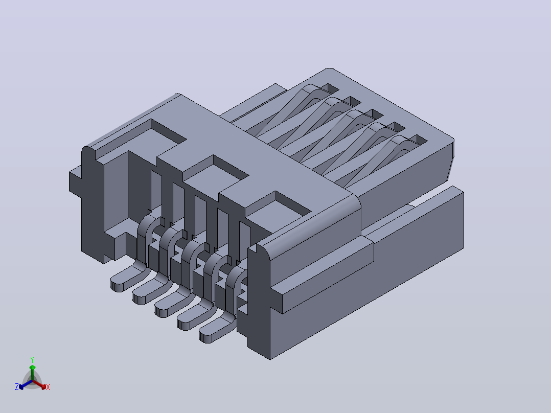 manifold_solid_brep_74303_1_1接口，插口，卡槽，网络插口正等轴测图