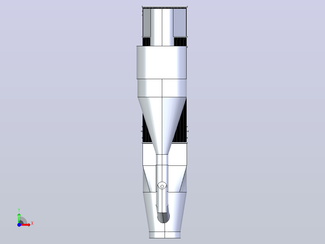 Maxau造纸厂焚烧炉锅炉模型3D前视图