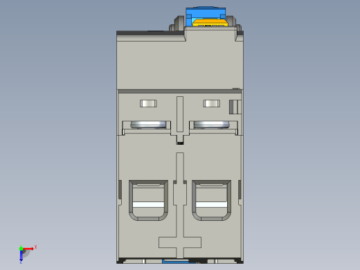 NL1-63 1P&amp;N剩余电流动作断路器三维模型202010俯视缩略图