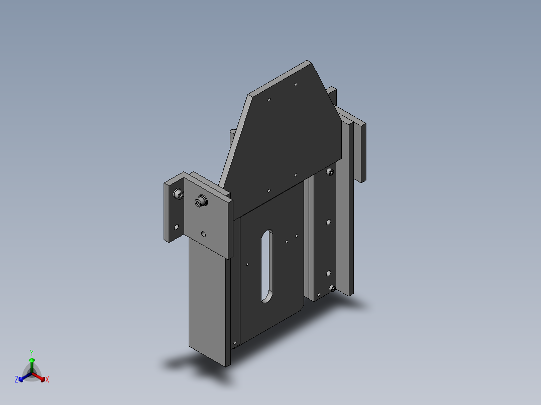 滚轮传送带挡块正等轴测图