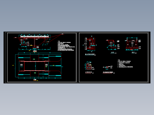 6米跨农桥设计cad图纸桥梁平面布置图纵剖图