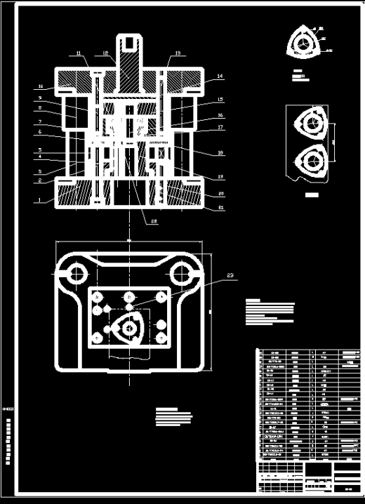 成型板冲压工艺及模具设计 CAD图纸 机械设计素材CAD图缩略图