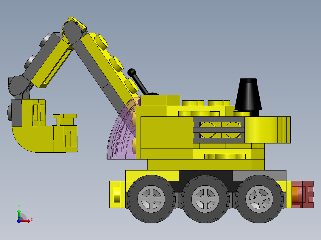 液压式挖掘机前视图